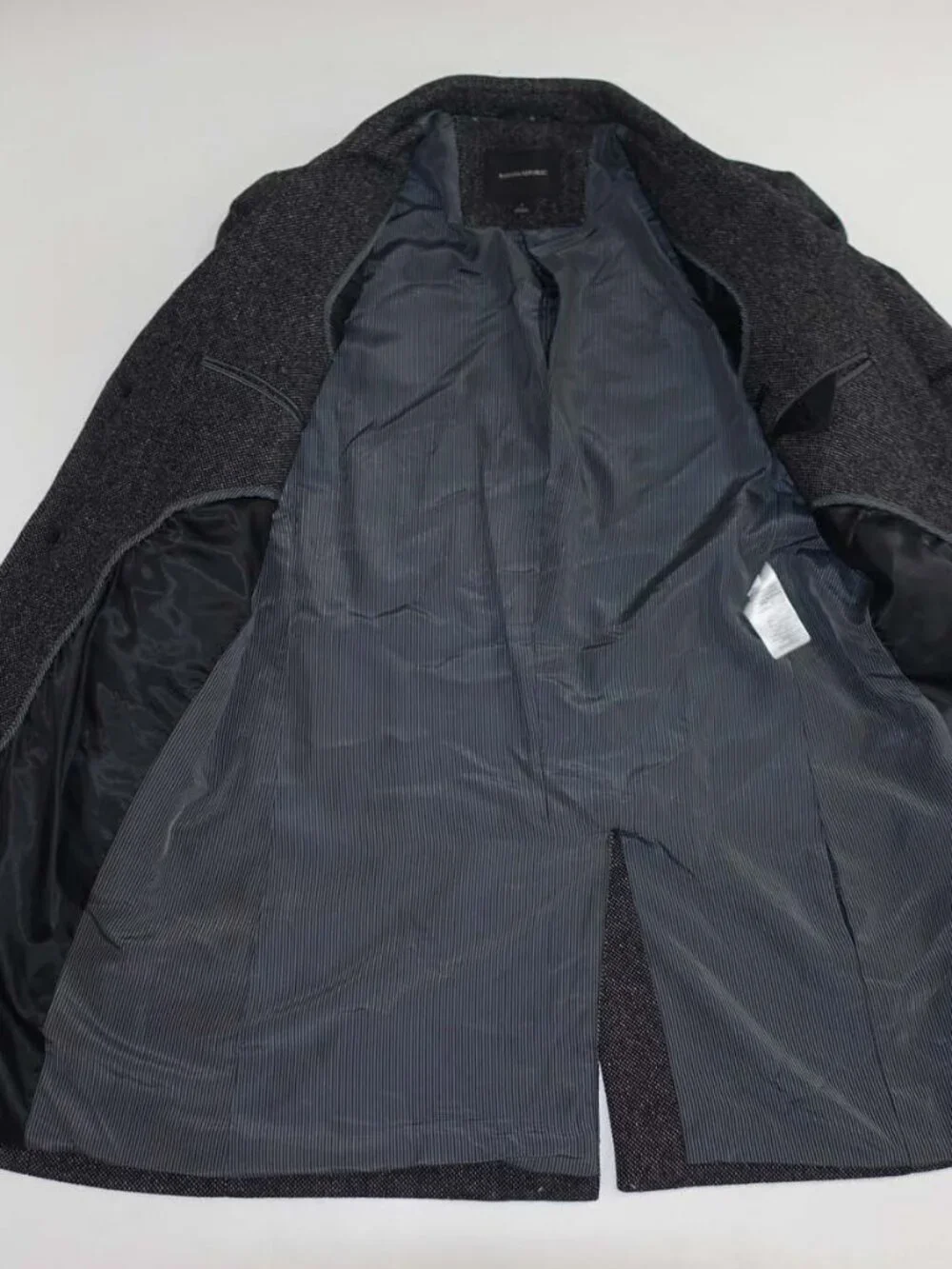 Banana Republic Men's Overcoat Small Black White Donegal Wool 3 Button Coat S